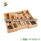 Kitchen bamboo expandable cutlery tray drawer organizer with MDF