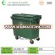 660 liter large outdoor plastic garbage trash bins with pedal